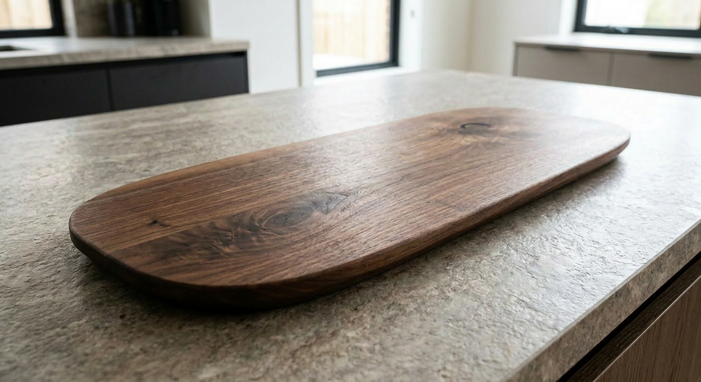 Rustic charcuterie board with accompaniments Wooden charcuterie board with crackers, a wedge of cheese, sliced ham, olives in a bowl, figs, and rosemary